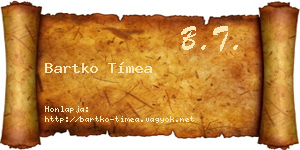 Bartko Tímea névjegykártya